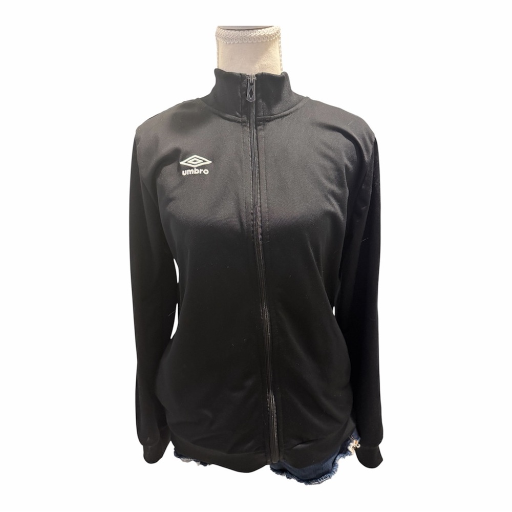 Umbro Black Track Jacket Full Zip Logo Athletic Streetwear‎ L